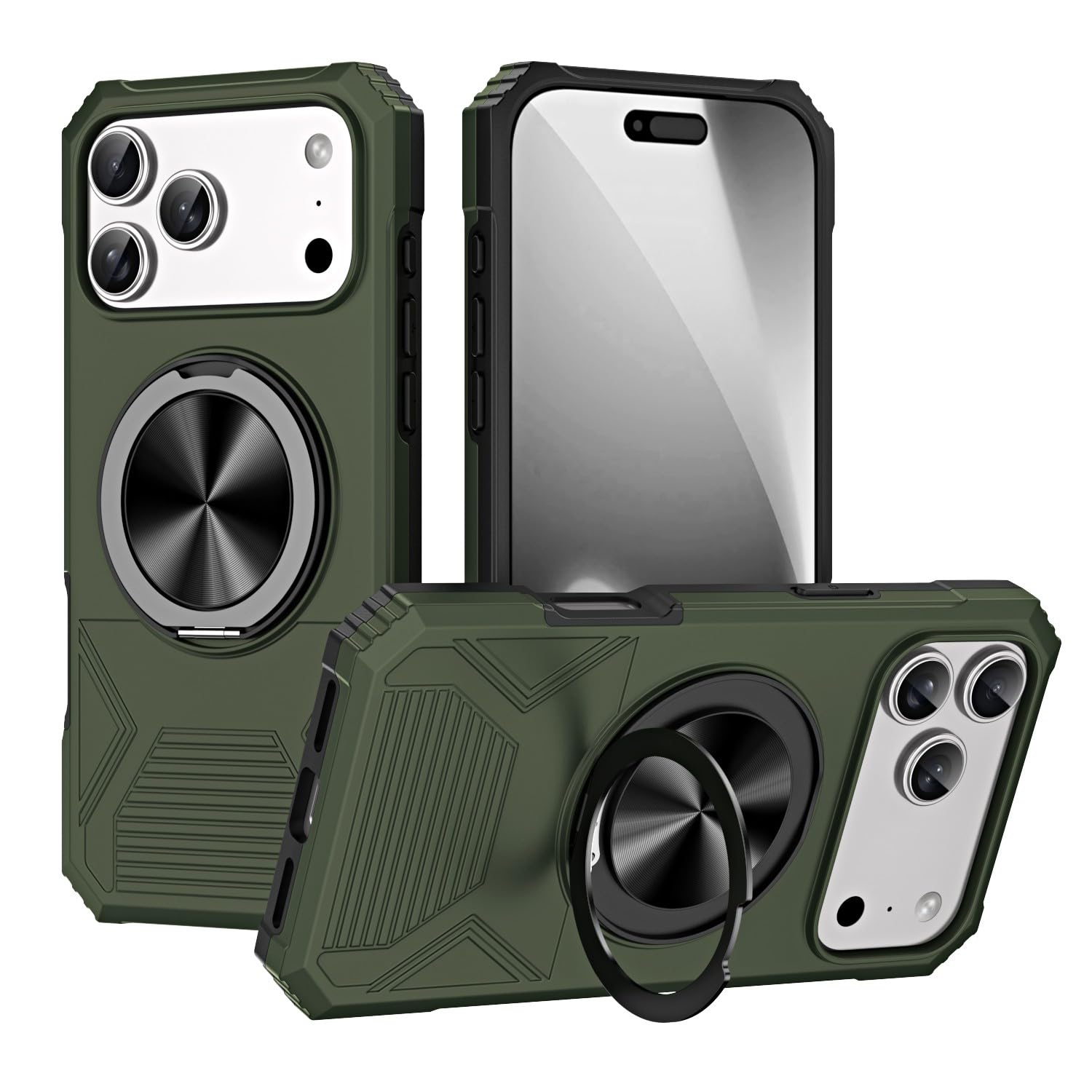 Coque iPhone 17 Air silicone vert armée pour les trajets - 8
