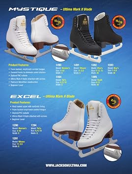 Jackson Ultima Excel White Figure Ice Skates for Women and Girls - Improved, LAUNCHED 2019 Bundle with Skate Guards