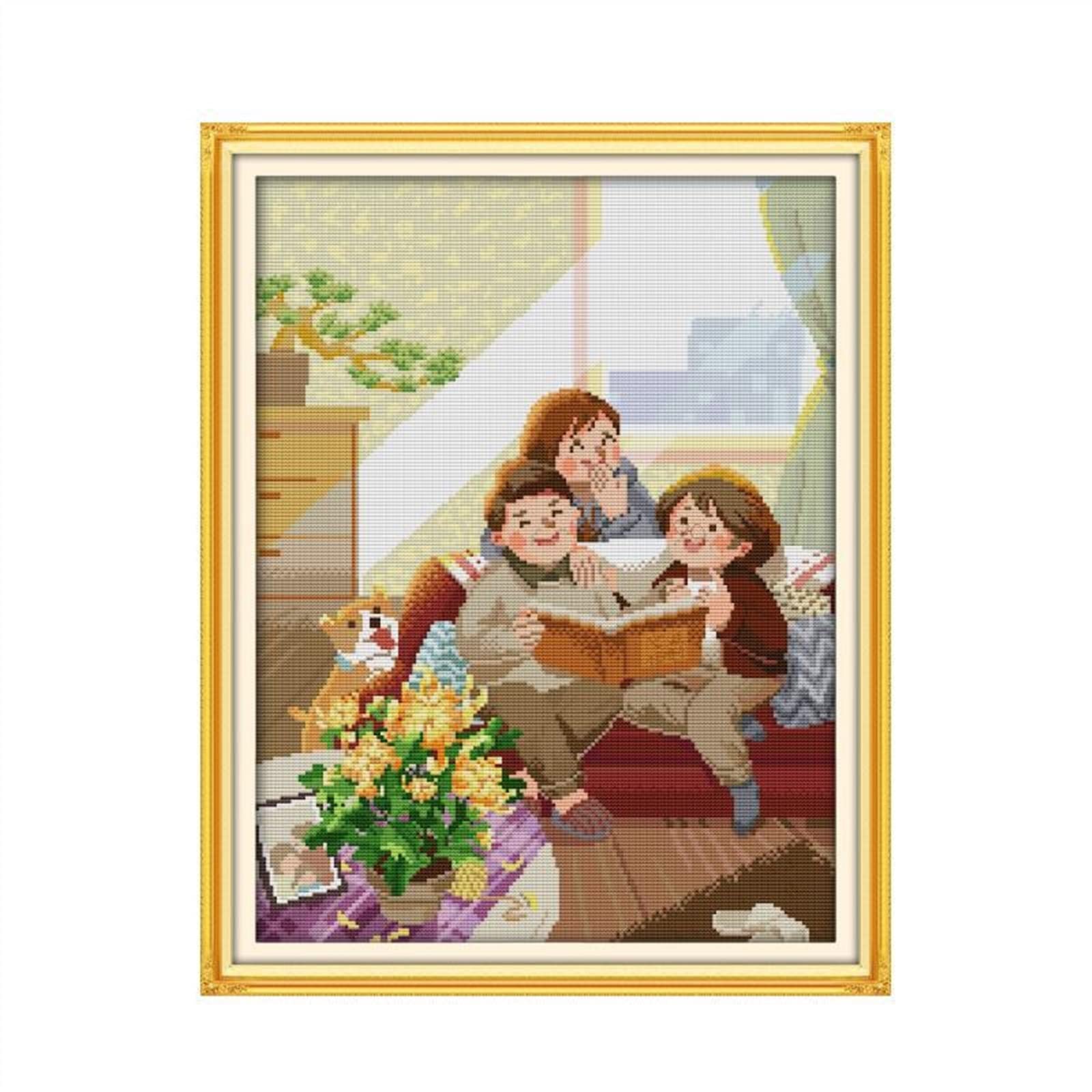 Point de Croix 11ct Toile Imprimée Kit Broderie Bricolage Main Couture