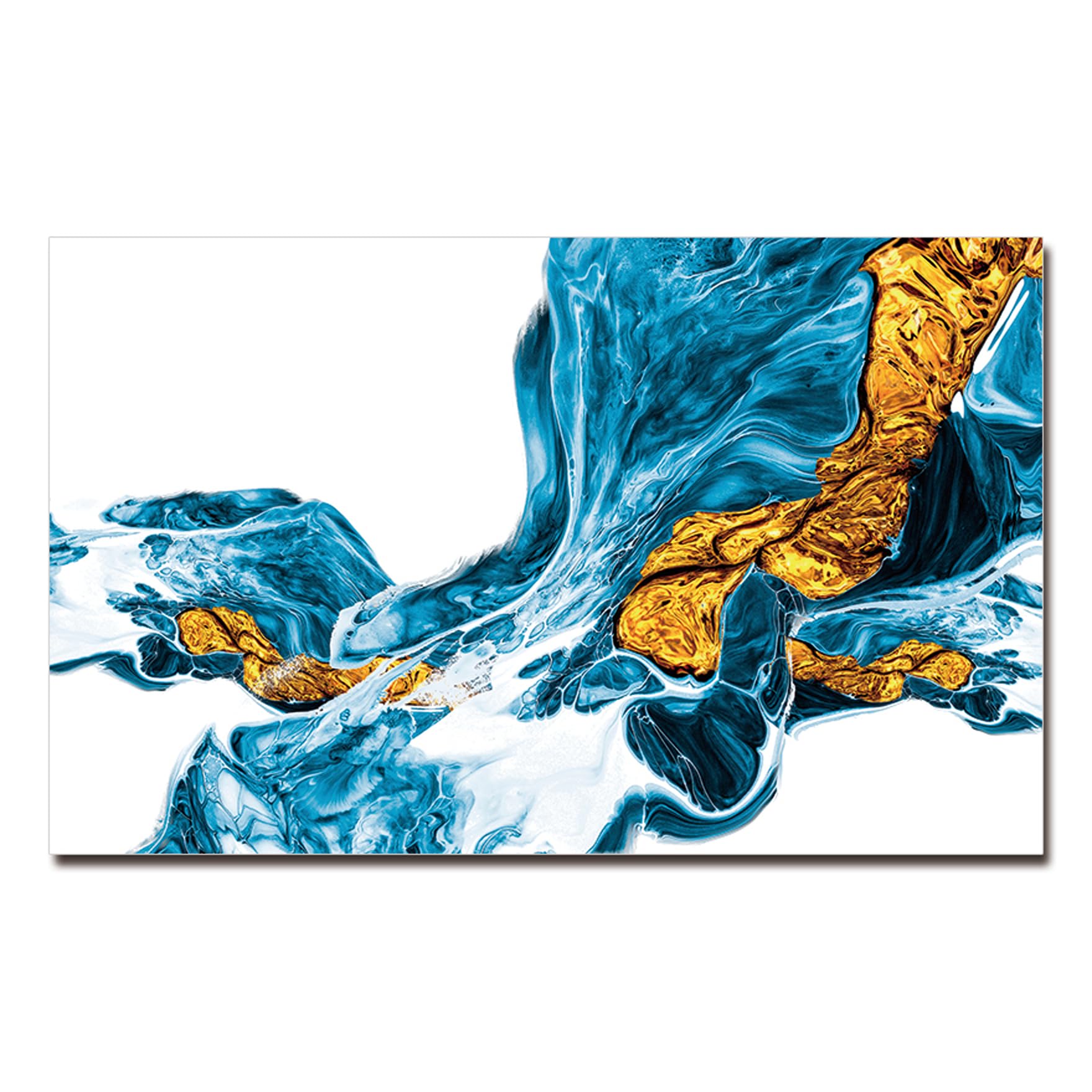 Home Abstract Waterfall with Gold Acrylic Wall Art (32