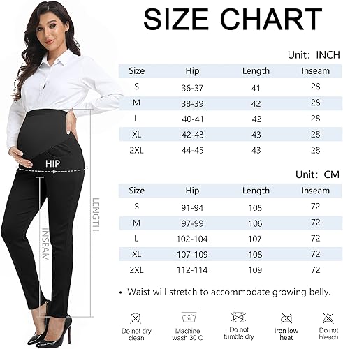 Miniatura 7 de PACBREEZE Women's Maternity Work Pants Stretchy High Waist Skinny Leg Pregnancy Business Casual Dress Pants