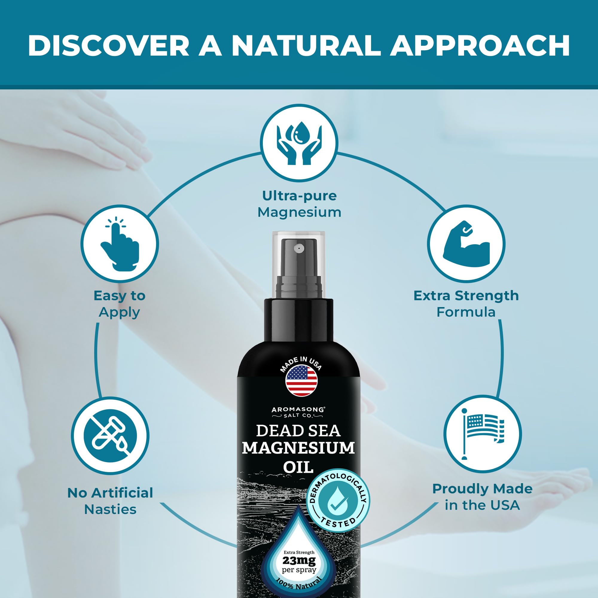 Aromasong Magnesium Spray for Sleep - Extra Strength 23mg per Spritz - 8 oz — Amazon image 2