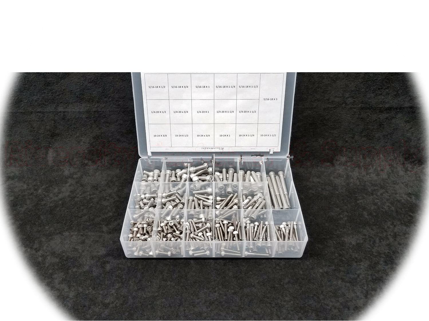 Socket Allen Head Cap Screws/Bolts Assortment KIT Stainless 10-24 Thru 5/16-18 Hardware Fastener Kit Set RV8915S