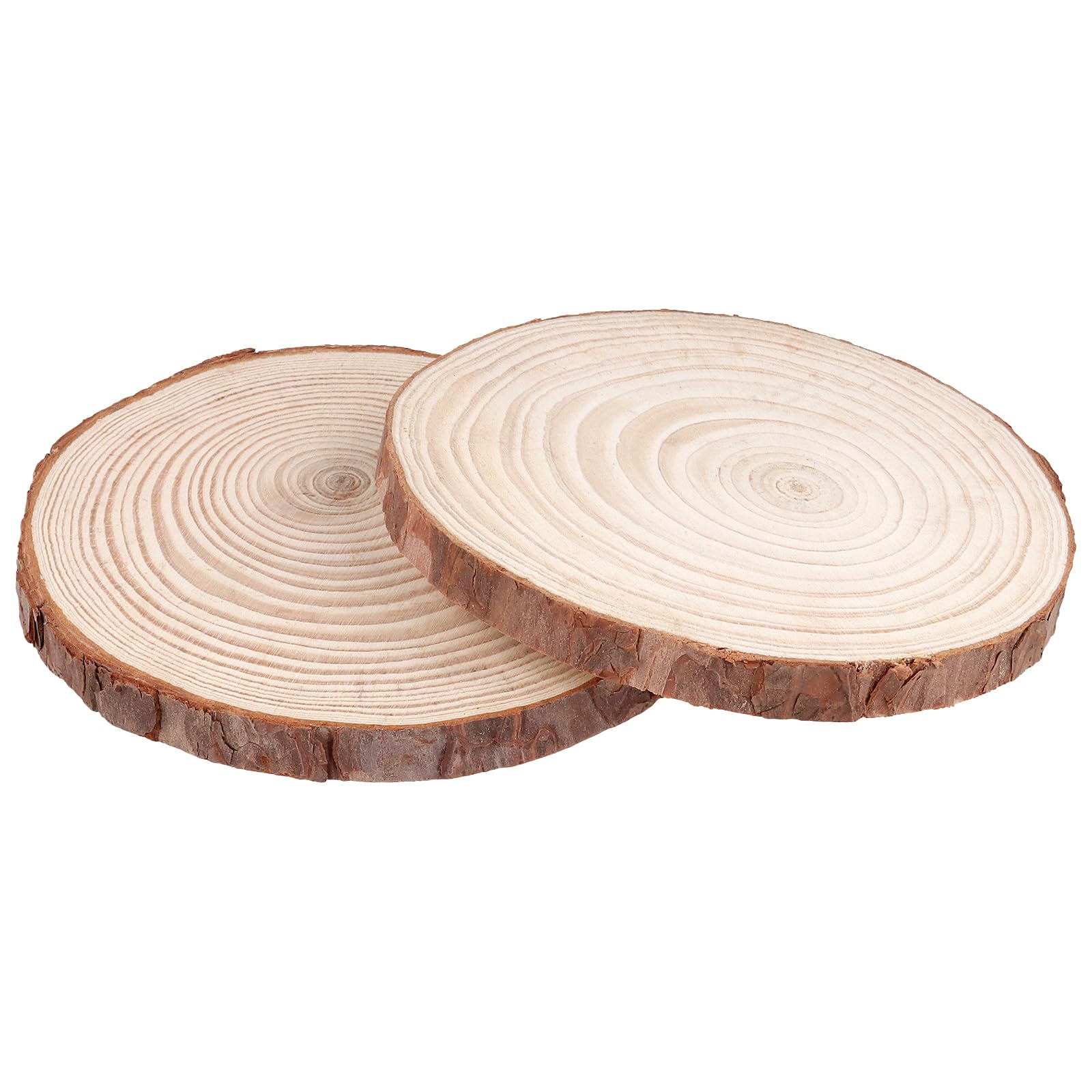 Naturholzscheiben zum Basteln, unlackierte Holzscheiben mit Rinde, 1,5 cm dick, runde Holzuntersetzer für Handwerk, Ornamente, Dekorationen, 30 Stück