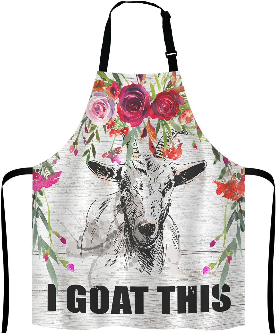 Goat Apron for Women and Men, I Goat This Adjustable Kitchen Chef Apron for Cooking Baking - Cute Birthday, Anniversary, Mother's Day Apron Presents for Mom Wife Girlfriend Aunt Grandma