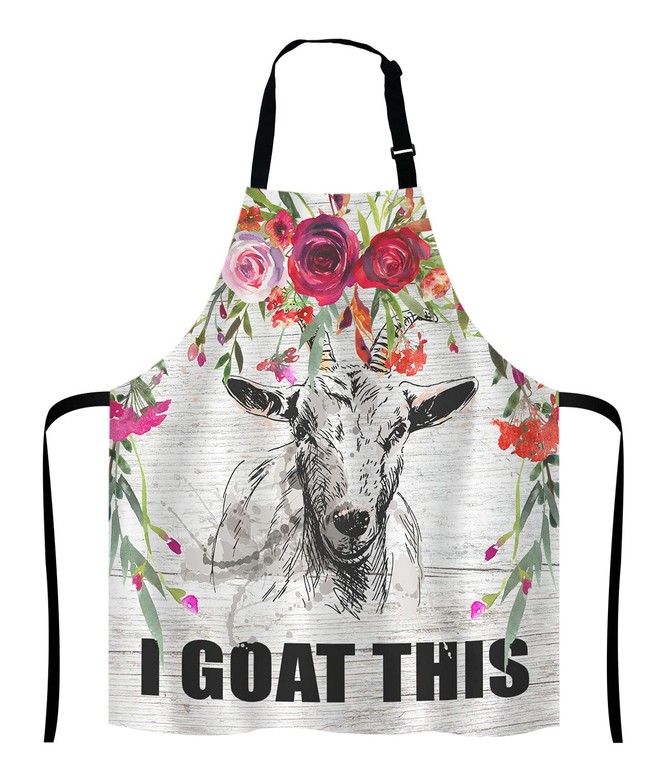 Lefolen Goat Apron for Women and Men, I Goat This Adjustable Kitchen Chef Apron for Cooking Baking - Cute Birthday, Anniversary, Mother's Day Apron