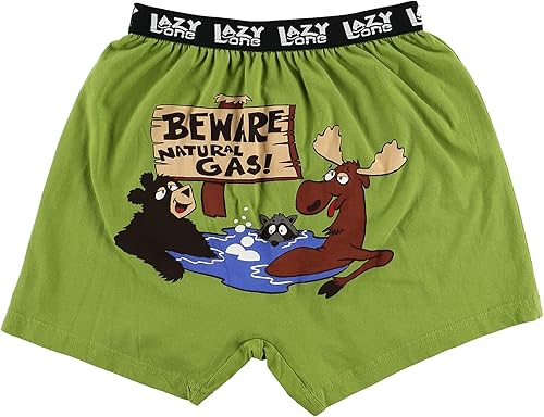 Lazy One Funny Animal Boxers, Humorous Underwear, Novelty Boxer Shorts, Gag Gifts for Men