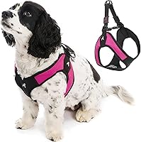 Gooby Escape Free Easy Fit Harness Hot Pink Medium - Patented No-Pull Step-In Harness for Small Medium Dogs, Quick Release Buckle