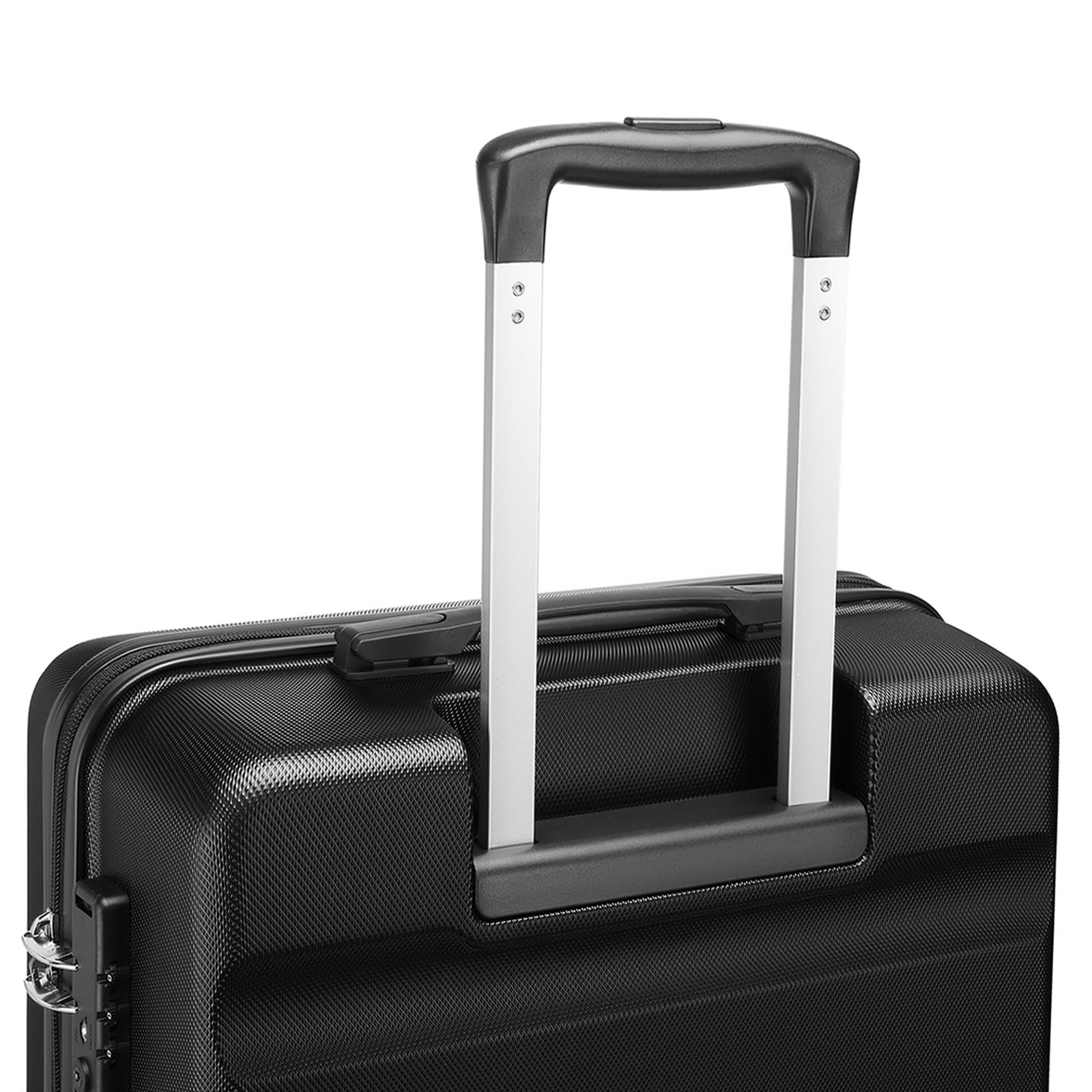 Kono Valigia rigida in ABS+PC con 4 ruote girevoli e serratura TSA, Nero , 28" Large, Valigia