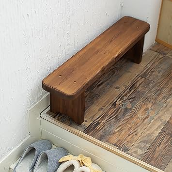 Narrow Bench for Entryway Slim Farmhouse Indoor Wooden Living Room Dining Bench Natural Vintage Noodle Bench Sturdy and Stable Skinny Hallway Bench Easy to Assemble for Garden(59x7.9x5.9)