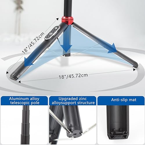 Miniatura 2 de Trípode de teléfono de 60 pulgadas, trípode para selfie stick con control remoto extensible todo en 1, trípode de viaje ligero para teléfono,