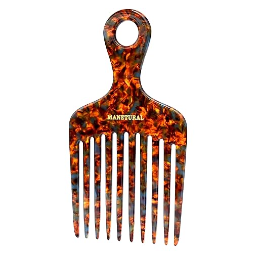 Miniatura 13 de 14MX púas de cabello para mujeres, púas de cabello para cabello rizado, peine de dientes anchos para rizos, púa afro, peine de acetato de 5.5