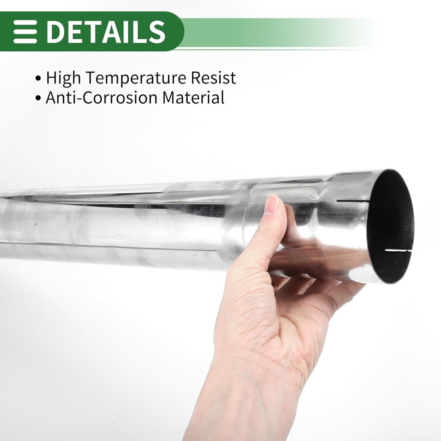 Motoforti 70mm/2.75" OD Straight Mandrel Exhaust Pipe Tube 762mm/30 Length T304 Stainless Steel Piping with Cutted End Universal Fitment Silver Tone