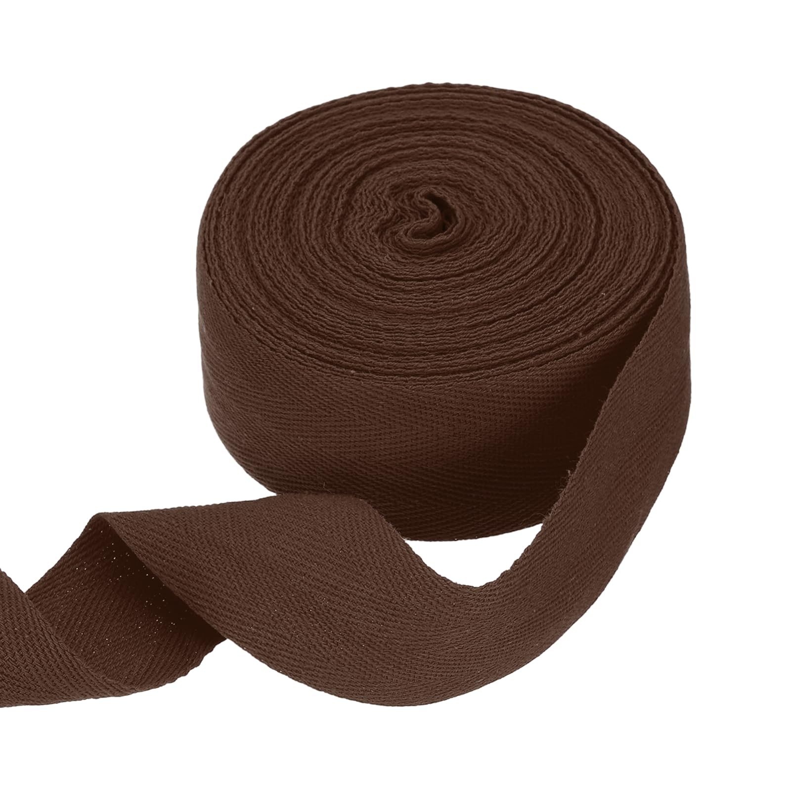 sourcing map Cotton Twill Tape Ribbon 40mm x 10 Meters Herringbone Webbing Tape Roll Bias Binding Tape for DIY Crafts Sewing Gift Wrapping, Dark Brown