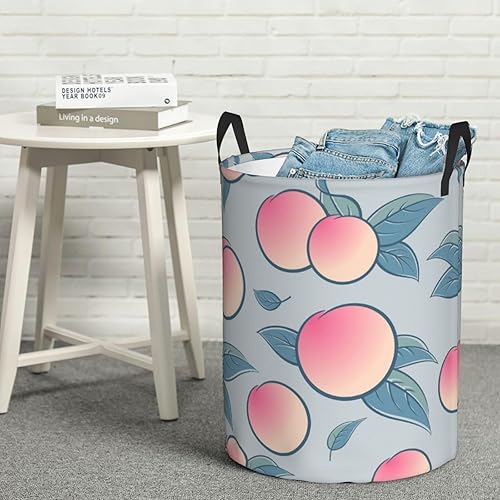 Miniatura 4 de Cesta de lavandería plegable grande con asas, cesta de almacenamiento redonda de fácil transporte, cesta de almacenamiento para ropa sucia, canasta