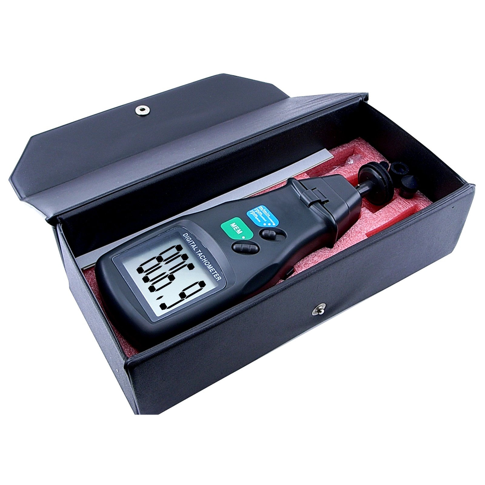 Contagiri per foto digitali portatile Tachimetro Digitale Laser Professionale，senza contatto & Contatto RPM Tester
