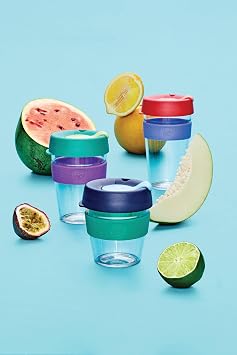 KeepCup Original, Lightweight Plastic Reusable Coffee Cup with Splashproof Sipper Lid - 8oz/227ml - Peaches