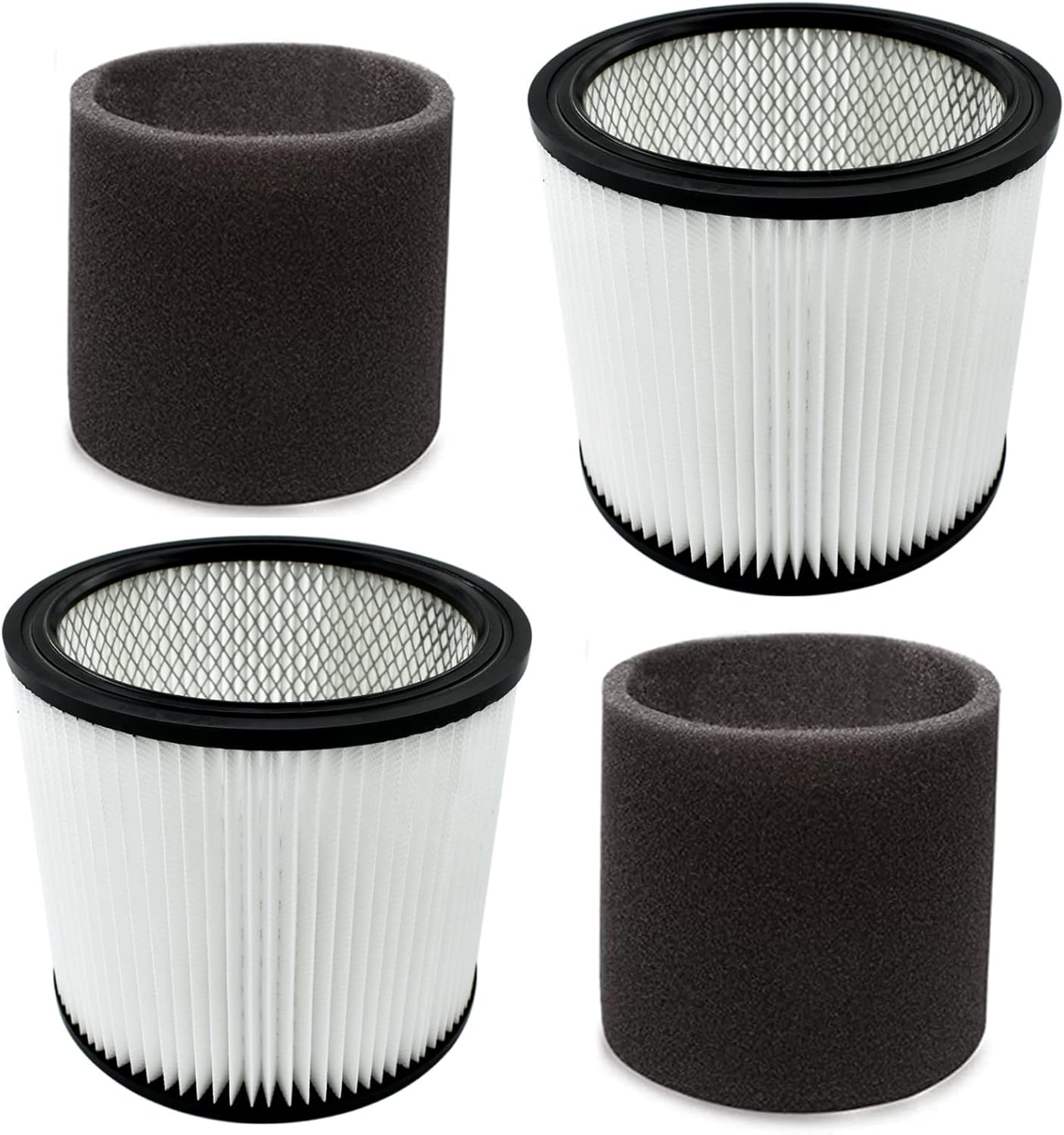 Filters for Shop Vac, 2+2 Cartridge Filters Replacement Compatible with