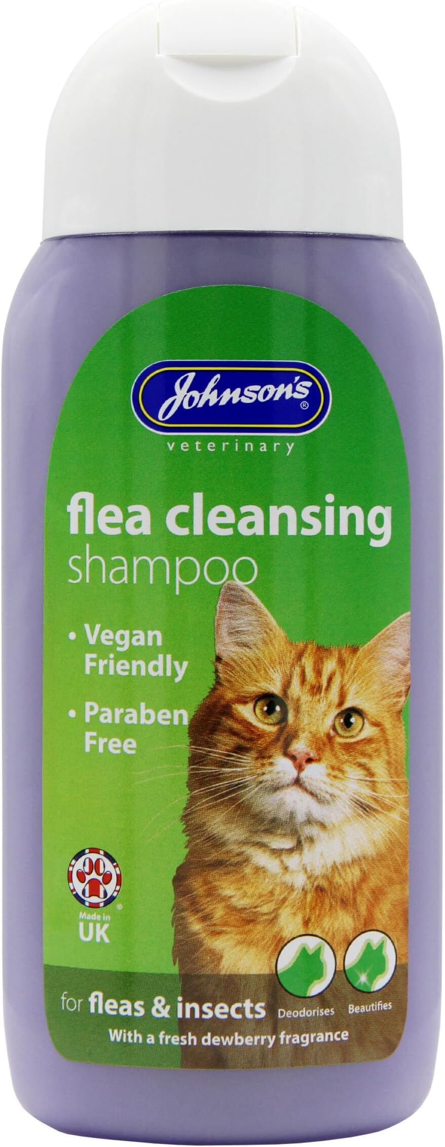 JVP Johnsons Vet Cat Flea Cleaning Shampoo, 200 ml