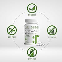 Vista 5 de Deal Supplement Suplementos de ácido hialurónico 1,500 mg – 240 cápsulas, con MSM y vitamina C – 95% puro Sin OMG + HA a base de plantas – Apoya