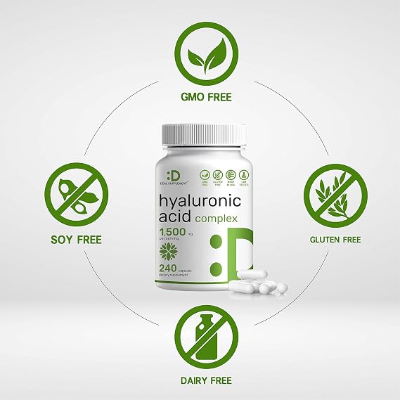 DEAL SUPPLEMENT Hyaluronic Acid Complex 1,500mg 240 Capsules, with MSM & Vitamin C