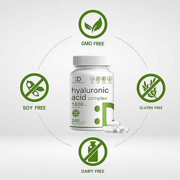 DEAL SUPPLEMENT Hyaluronic Acid Complex 1,500mg 240 Capsules, with MSM & Vitamin C