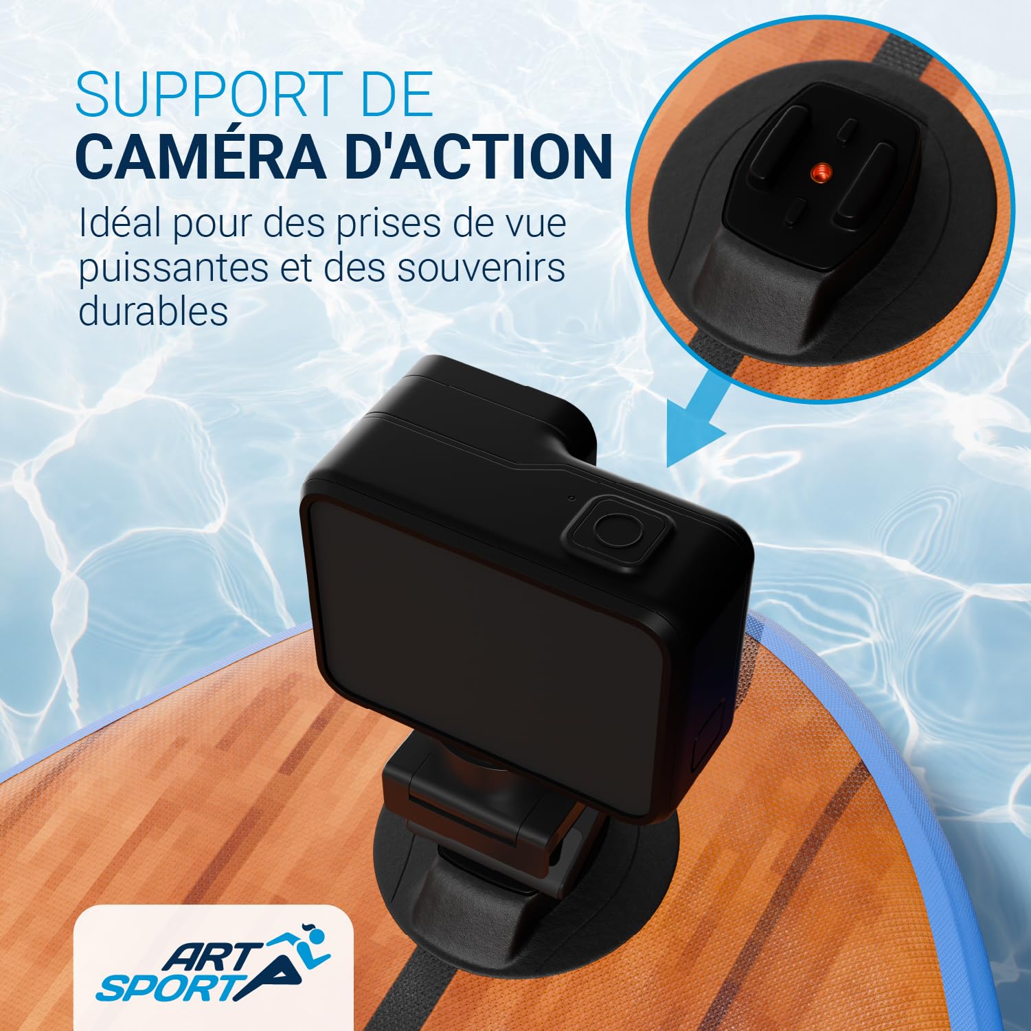 ArtSport Planche Paddle Gonflable 320 cm avec Siège Kayak, Support Caméra Action, Capacité 150 kg