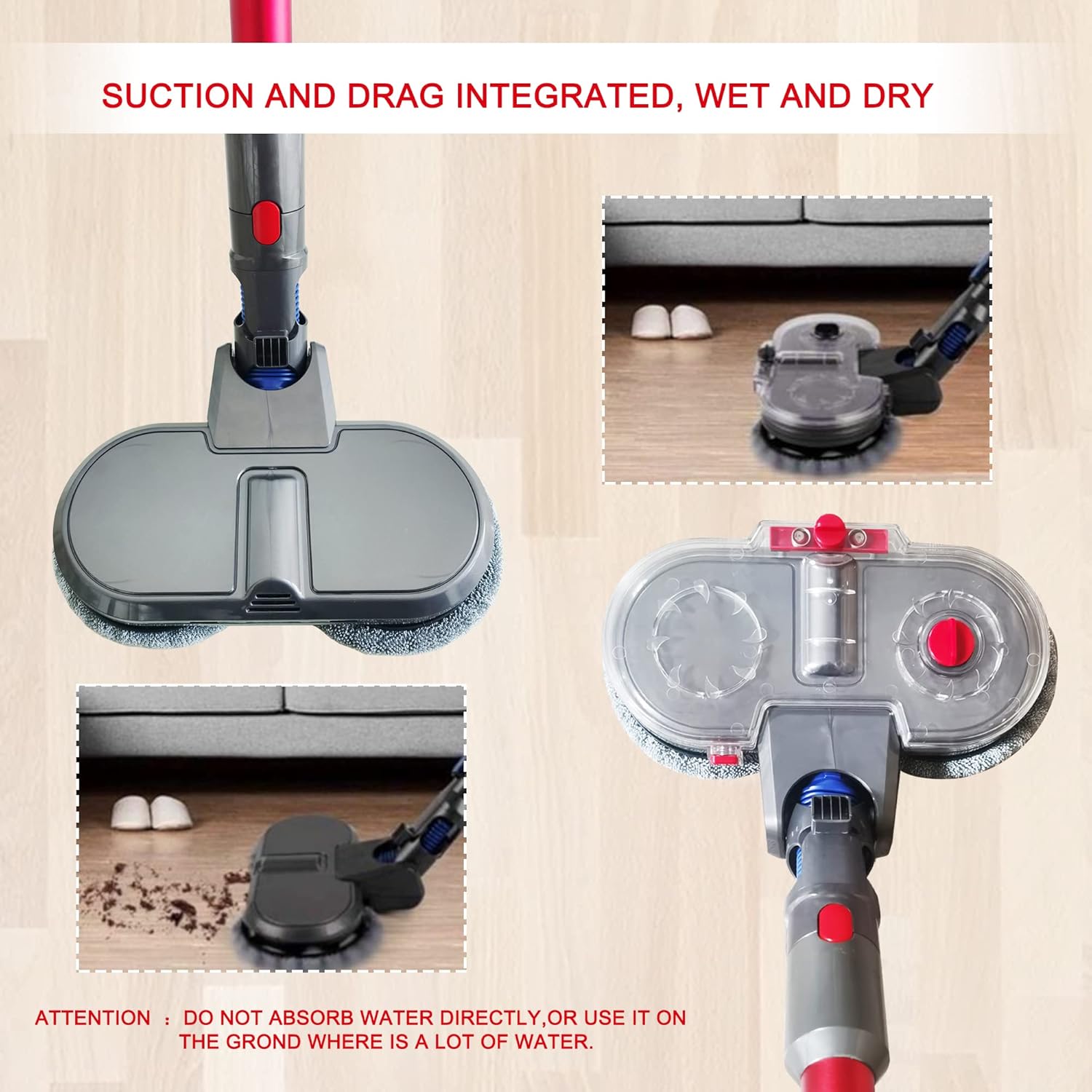 EZ SPARES Vacuum Brush Compatible with DYS Cordless V7 V8 V10 V11 Brush,Motorized Brush Floor, Motor Head,Velvety Drum Suction Head Cleaner Head Powerful Suction (mop Head)