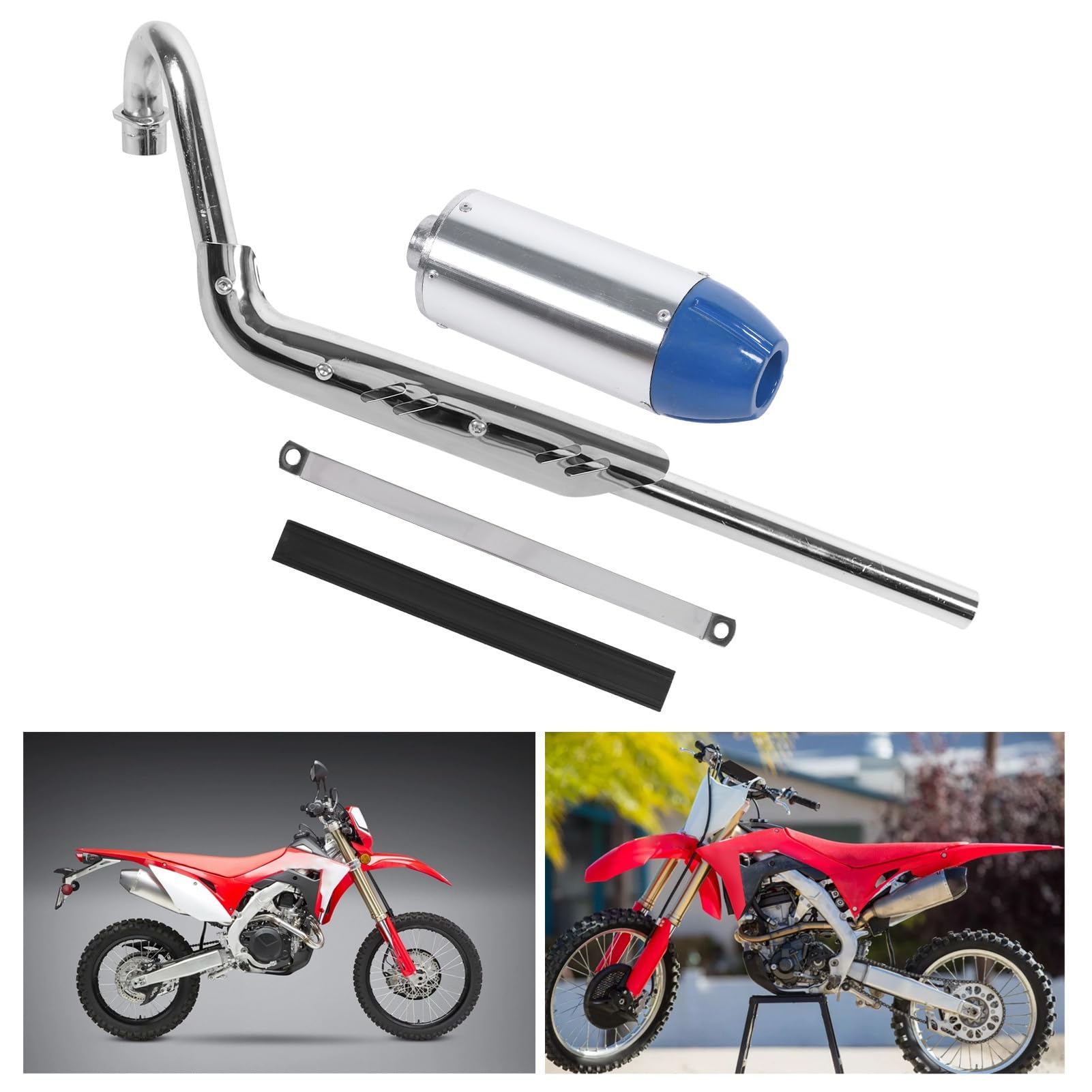Motorrad-Auspuffanlage Rohrschalldämpfer, Verbesserte Gasannahme, Mehr Leistung mit Alu-Hecktank, Passend für XR50 CRF50 Dirt Pit Bikes