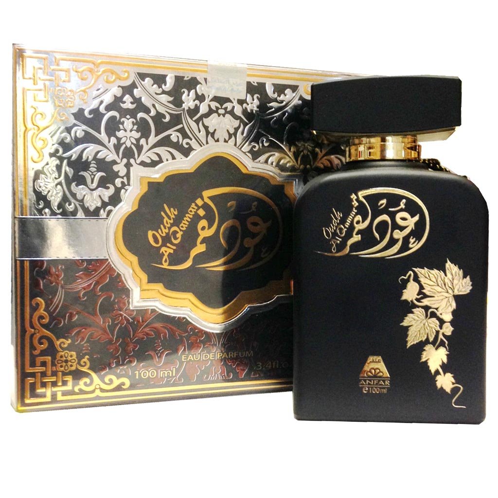 Oudh Al Qamar (Black)100ml by Anfar Aldehydic Woody Leathery Musky Perfume Spray