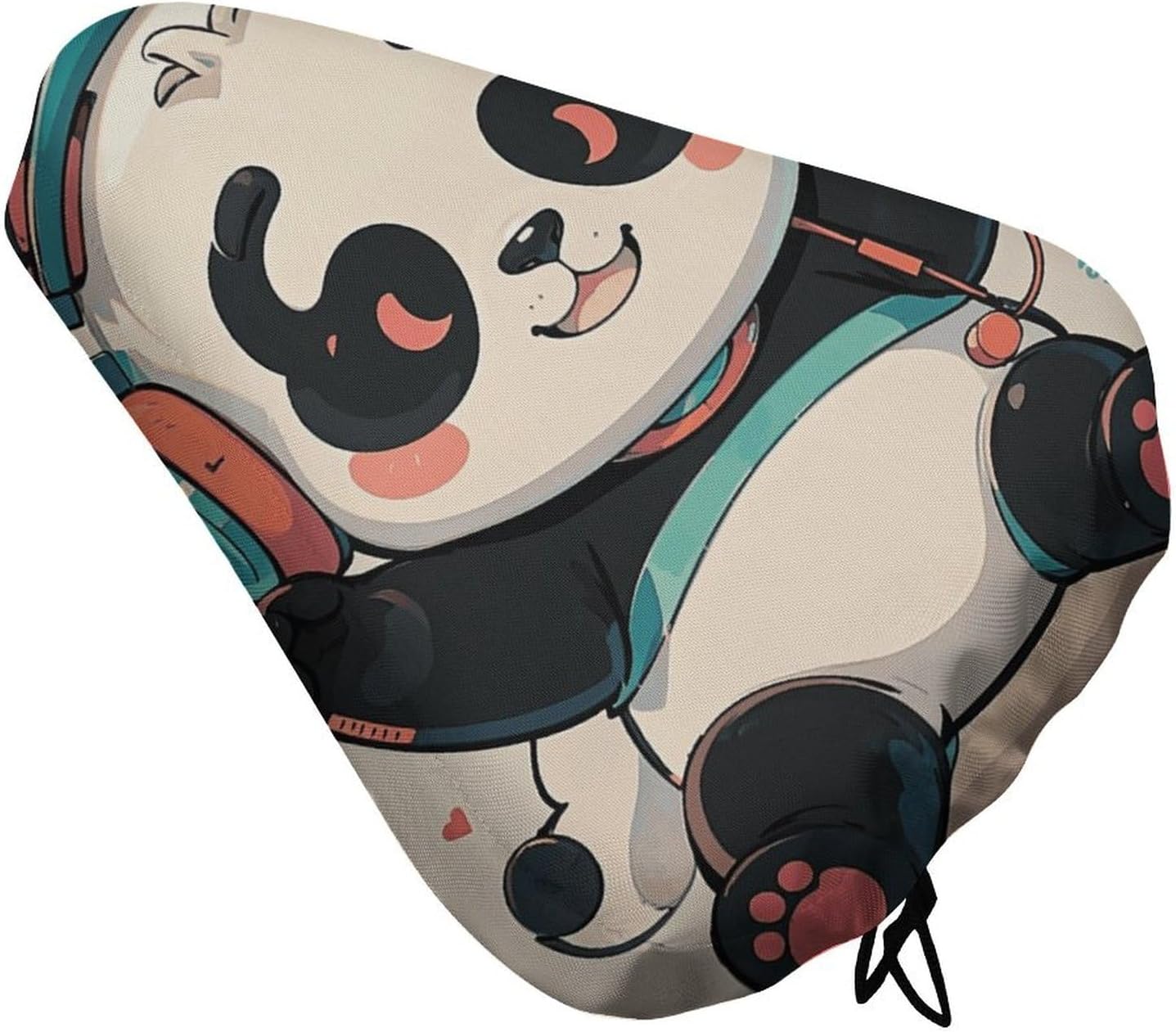 Panda Bike Seat Cover Soft Padded, Extra Wide Bike Seat Cushion for Women Men Comfort, Replacement Waterproof Bicycle Seats Cushion with Drawstring, Fit for Road/Mountain/Exercise/Spin