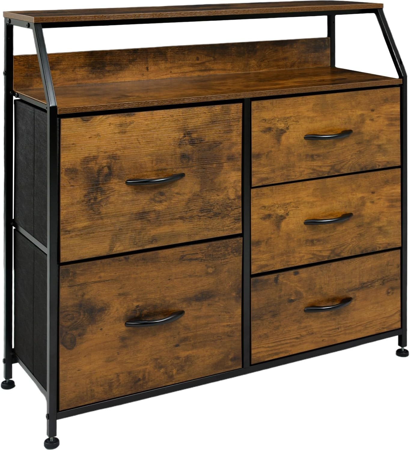 RACK & PACK Comoda Cajonera Estructural 4 Cajones de Tela para Ropa