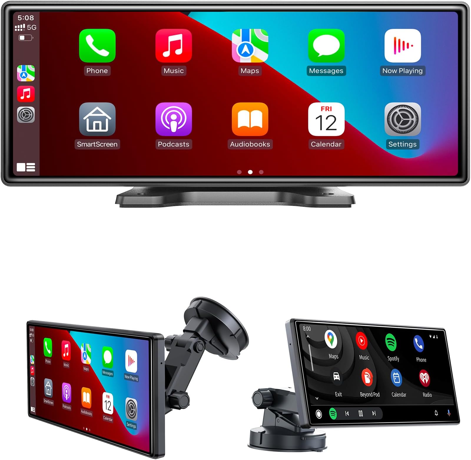 – 10.26 inch Wireless Car Stereo for Apple Carplay & Android Auto, Car Play Screen with Voice Control, Mirror Link, Car Tablet Pro Max for All Vehicles