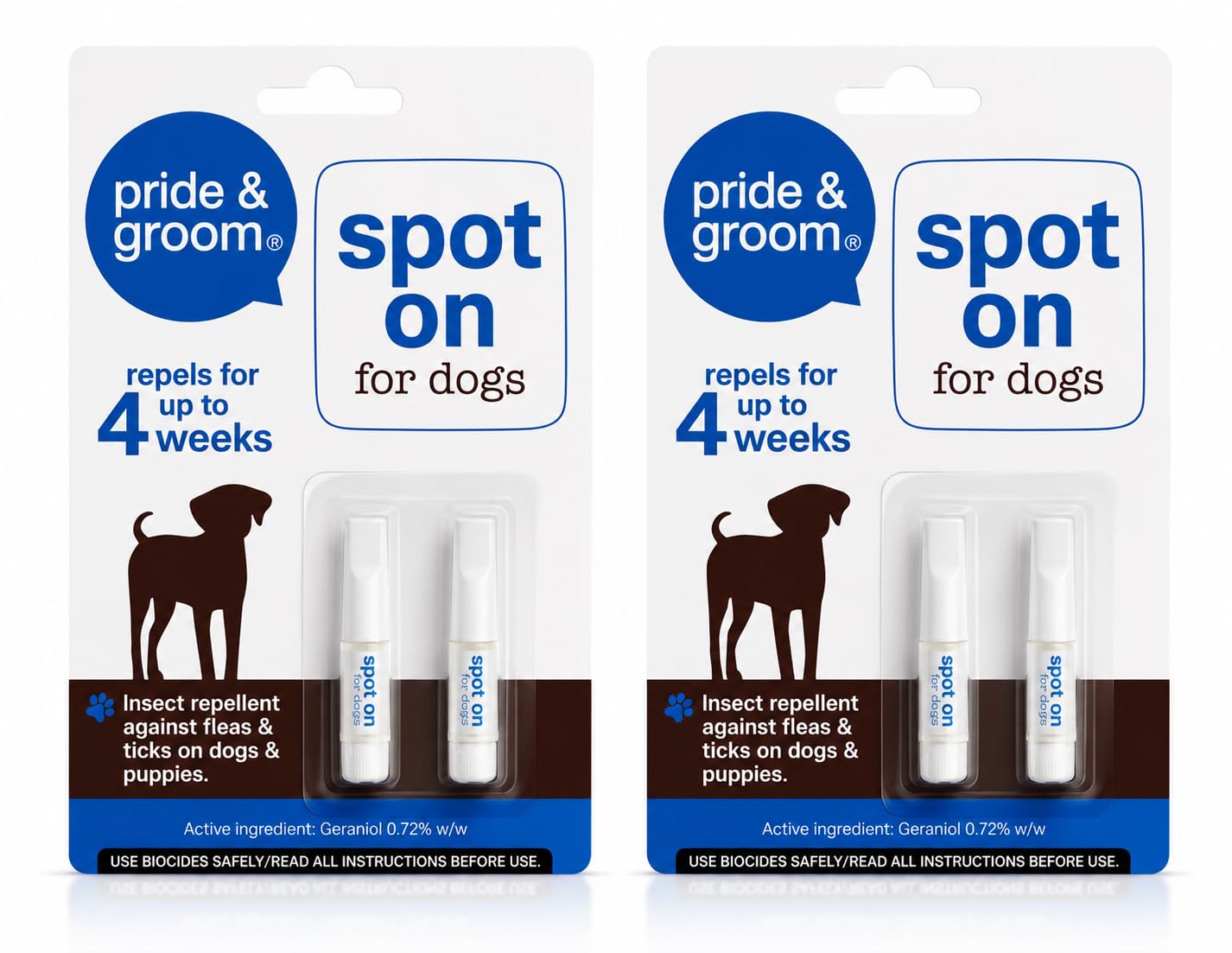 2 x Dog Flea & Tick Treatment Spot On Solution – Kills Fleas, Ticks, Lice, Eggs & Larvae | Long Lasting Flea Prevention & Repellent for Dogs Up to 4 Months