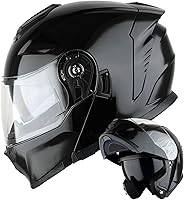 Vista 8 de 1Storm Casco modular de motocicleta para calle con doble visera abatible, protección solar de cara completa HJK920