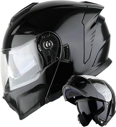 1Storm Casco modular de motocicleta para calle con doble visera abatible, protección solar de cara completa HJK920
