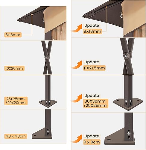 Miniatura 7 de Yaheetech Carpa instantánea desplegable de 11 x 11 pies con 17 luces LED solares y red de malla con cremallera, refugio al aire libre con sacos