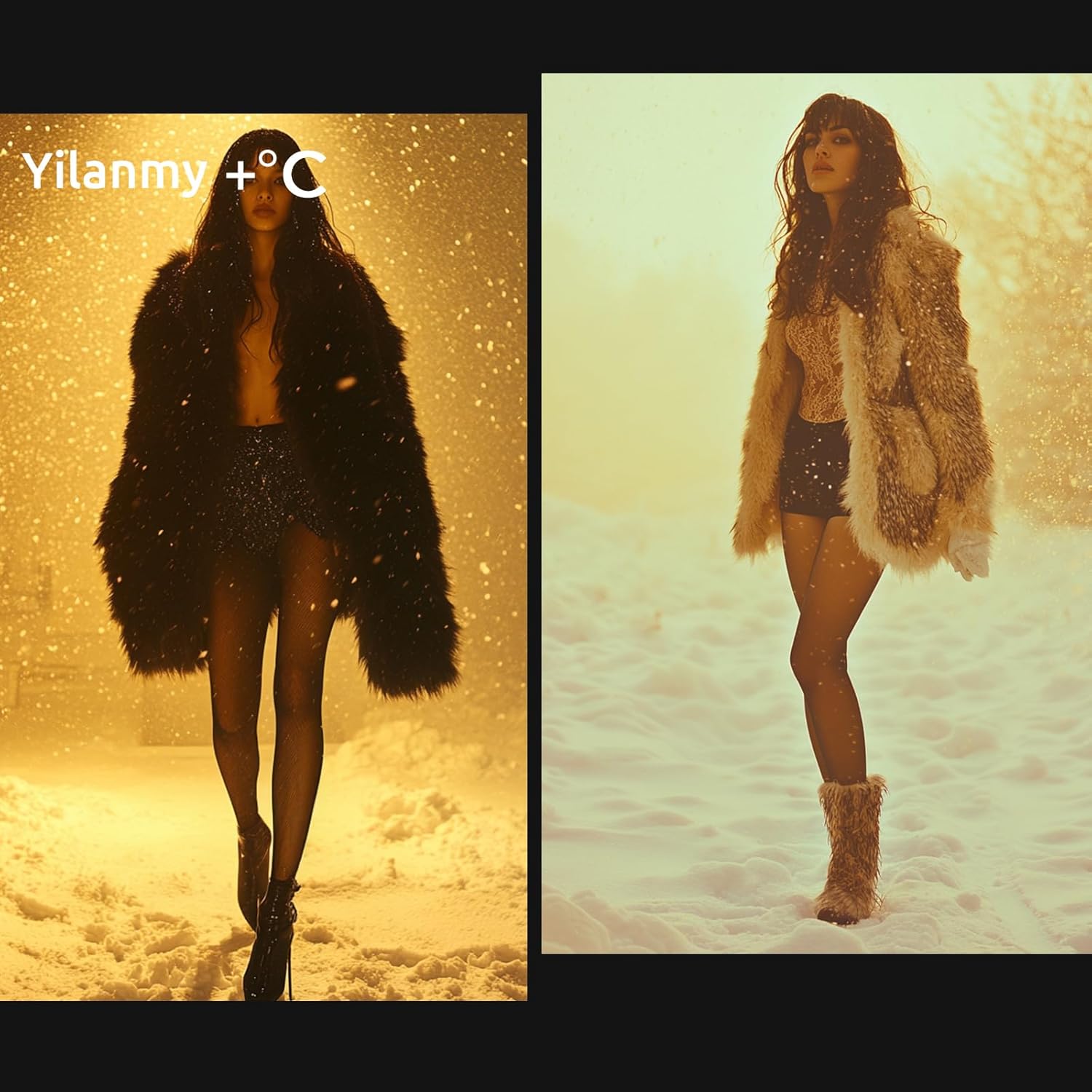 Yilanmy Women's Fleece Lined Tights, Fake Translucent Leggings Sheer Winter Warm Pantyhose Thermal Crotch One Seam Line - Image 6