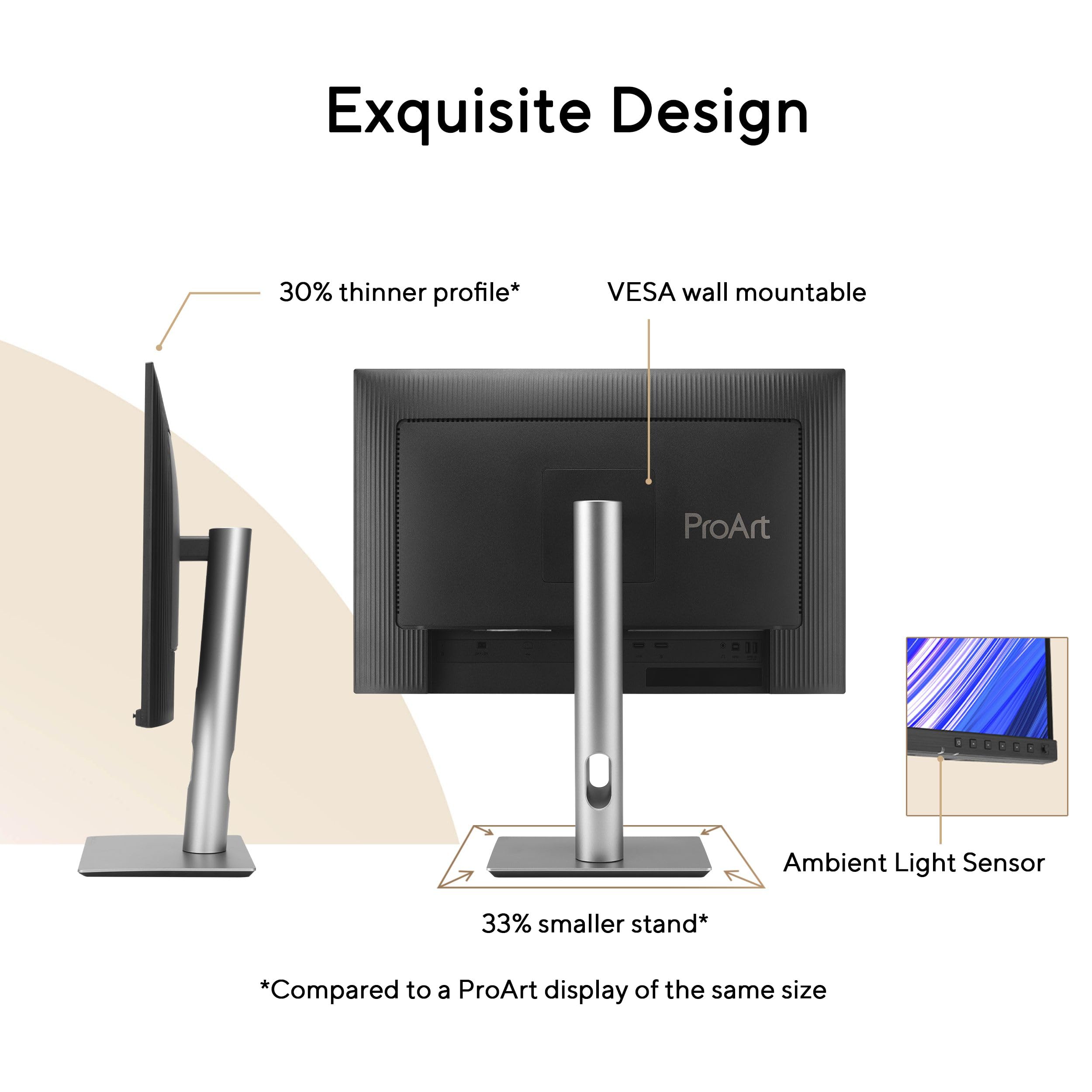 ASUS ProArt Display Monitor professionale da 24" 16:10 (PA248QFV) - IPS, WUXGA (1920 x 1200), 100% sRGB, precisione del colore ΔE < 2, verifica Calman, 100Hz, HDR-10, sincronizzazione luce, ergonomico