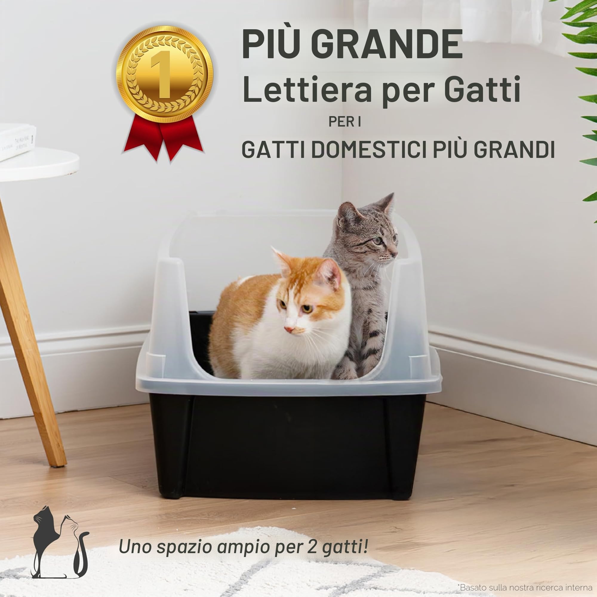 IRIS USA - Lettiera per gatti XL, con apertura superiore, extra large, per gatti grandi e famiglie con più gatti, schermo alto da spargere, facile da pulire, 76,2 cm di lunghezza x 50,8 cm di