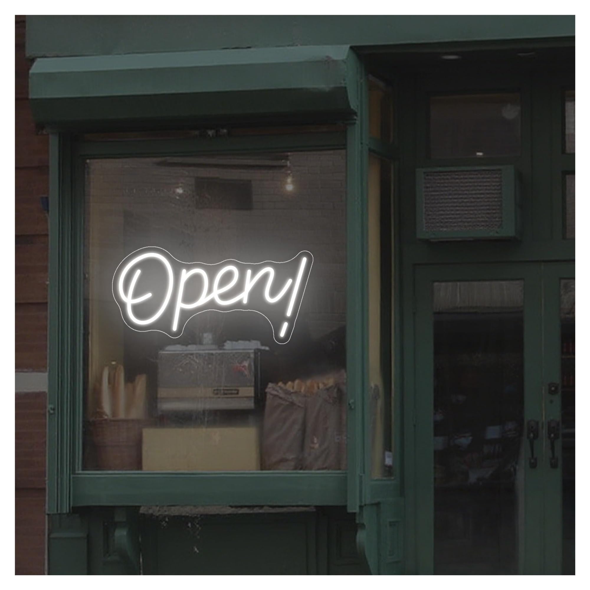 RONGCH Hanging Art Neon Signs Open! Neon Sign, Suitable for Shop Welcome Decor with Brightness Adjustable 15cmx30cm(A)