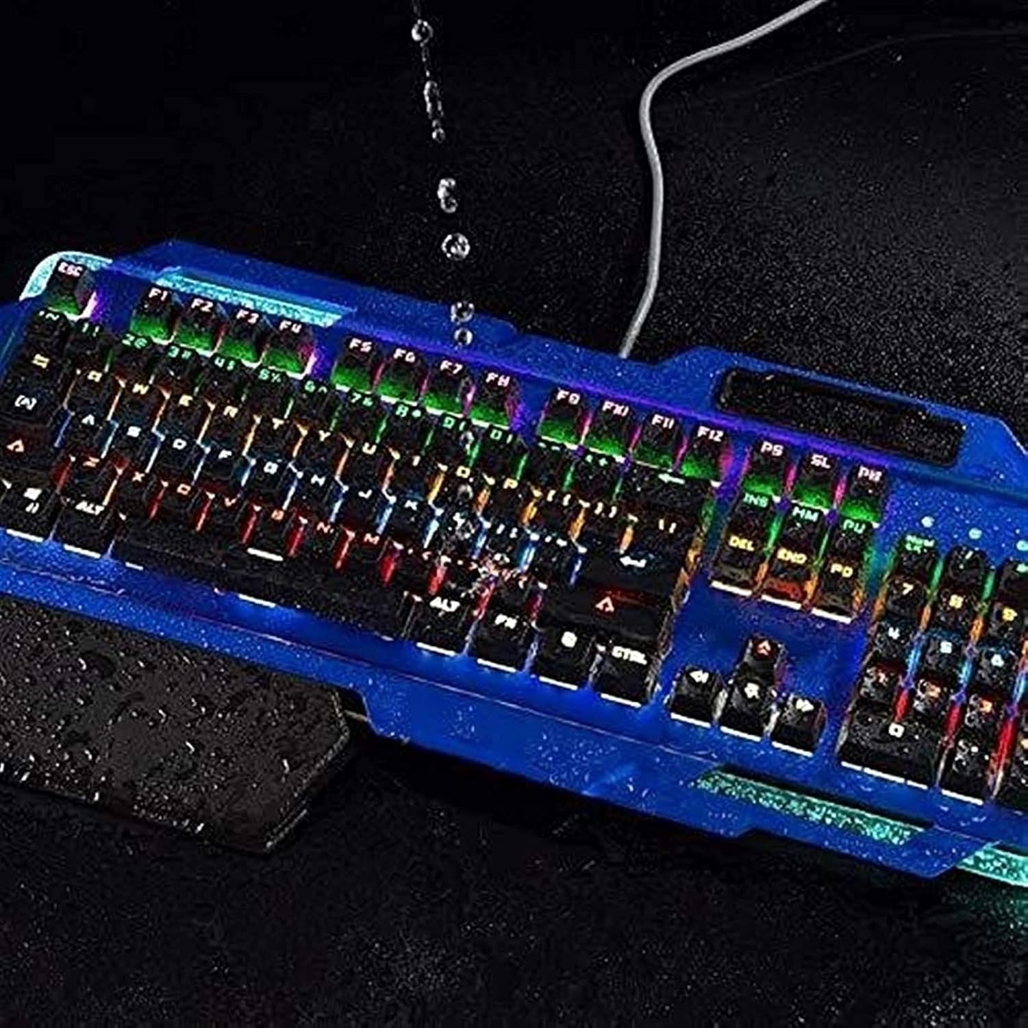 Przewodowa mechaniczna klawiatura do gier, 104 klawisze, podświetlenie USB, do biura i pracy na komputerze