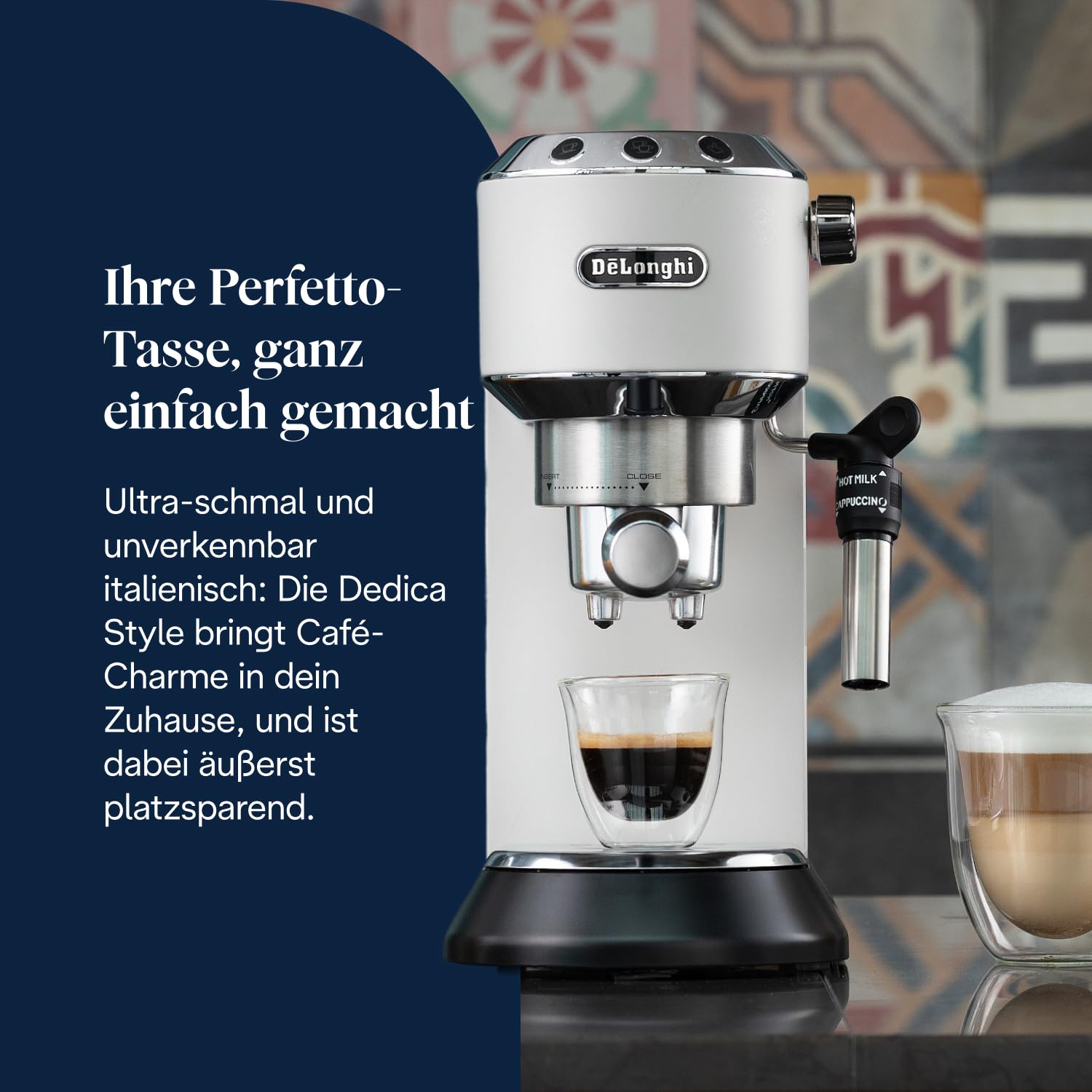 De'Longhi Dedica Style - Perfetto Kompakte Siebträgermaschine Espressomaschine mit Tasten – Bild 2