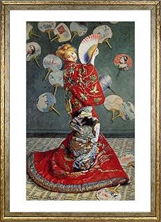 ポスター クロード モネ (ラ ジャポネーズ) A3サイズ インテリア 壁紙用 絵画 アートポスター 金色フレーム