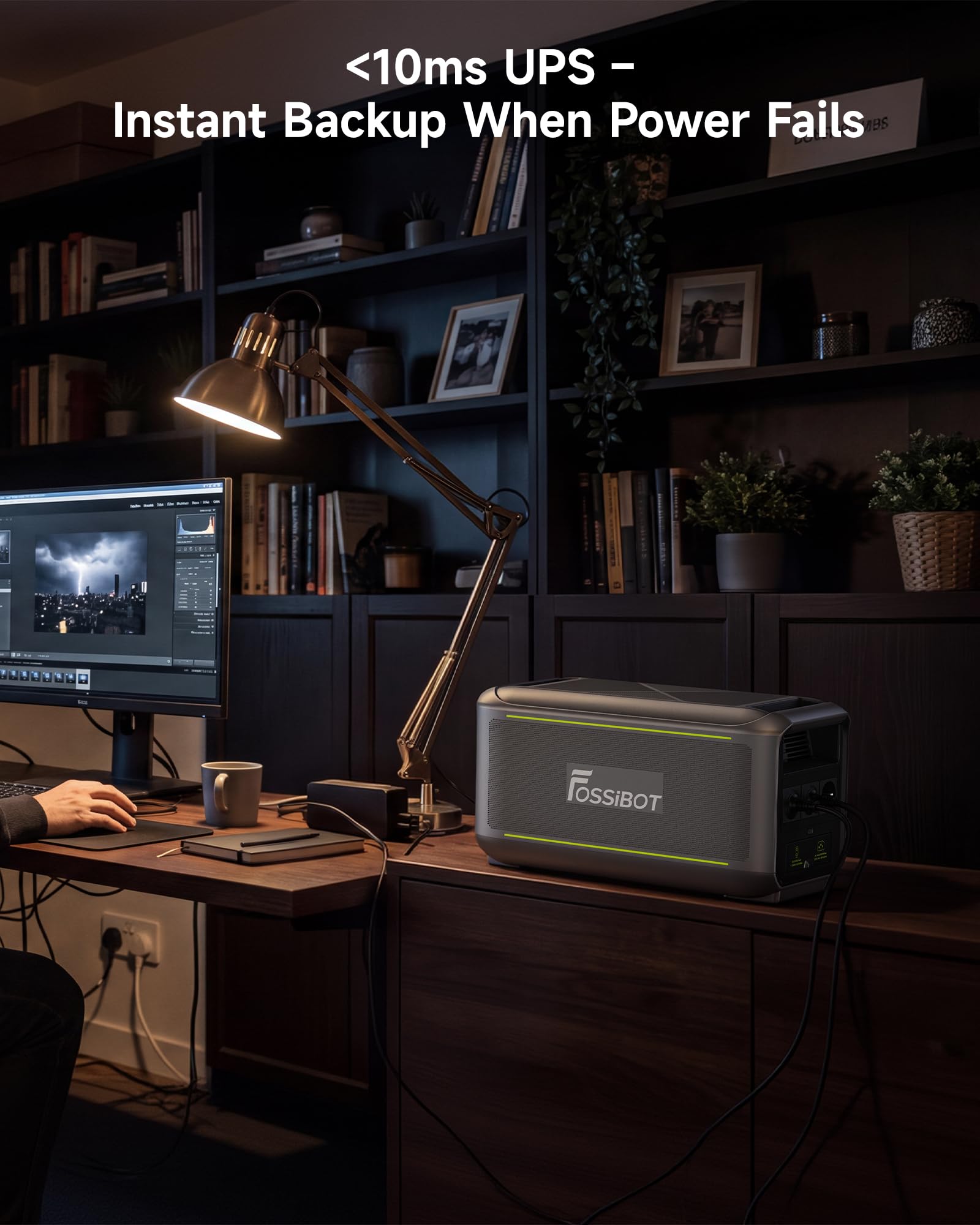 FOSSiBOT F3000 Station Électrique Portable 2048Wh avec Panneau Solaire 200W, 3000W(Peak 6000W), Charge Rapide 2000W, Mode ECO, Protection BMS pour Camping-Car, Maison, Voyage