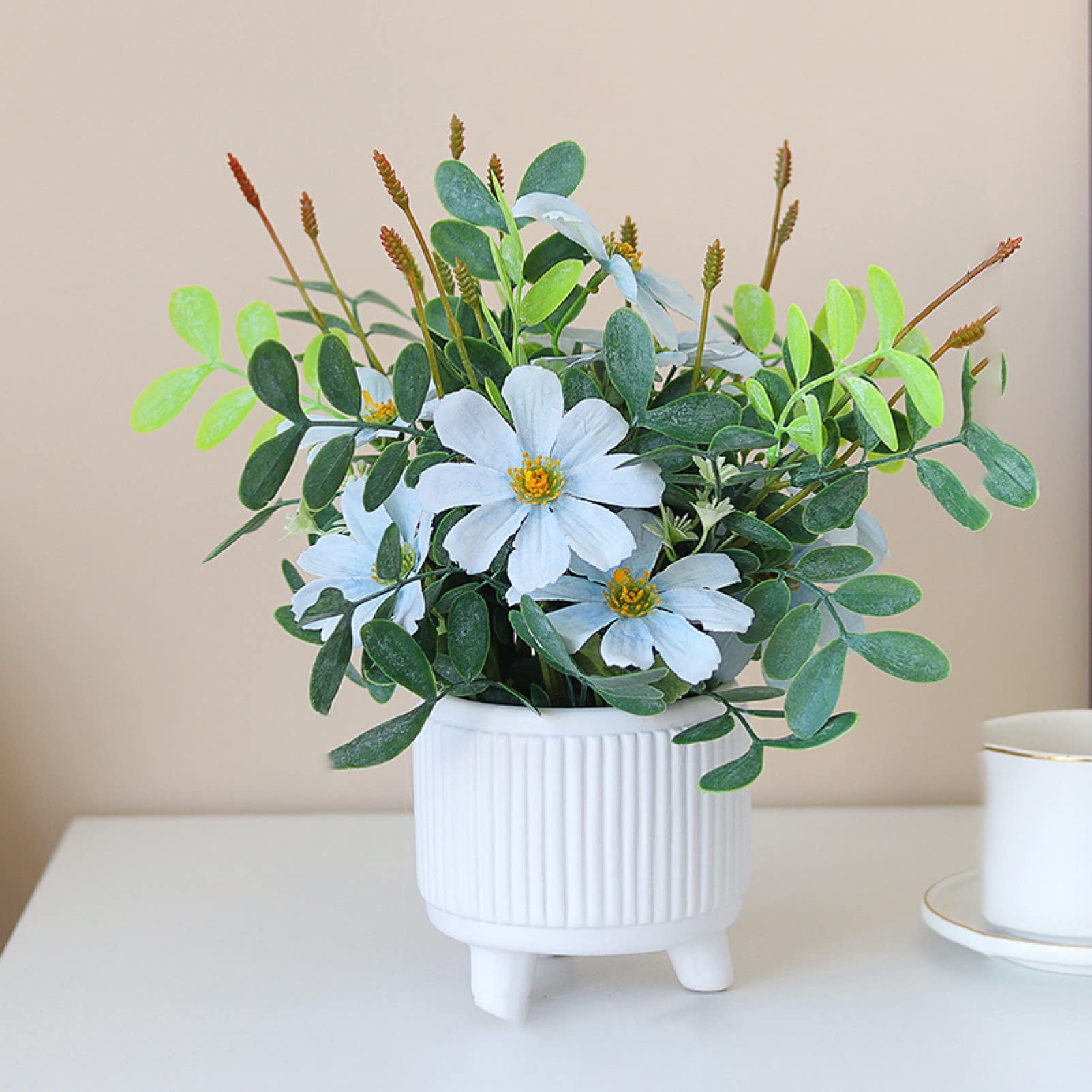 Amazon｜造花 枯れない花 アートフラワー デイジー 植木鉢 インテリア