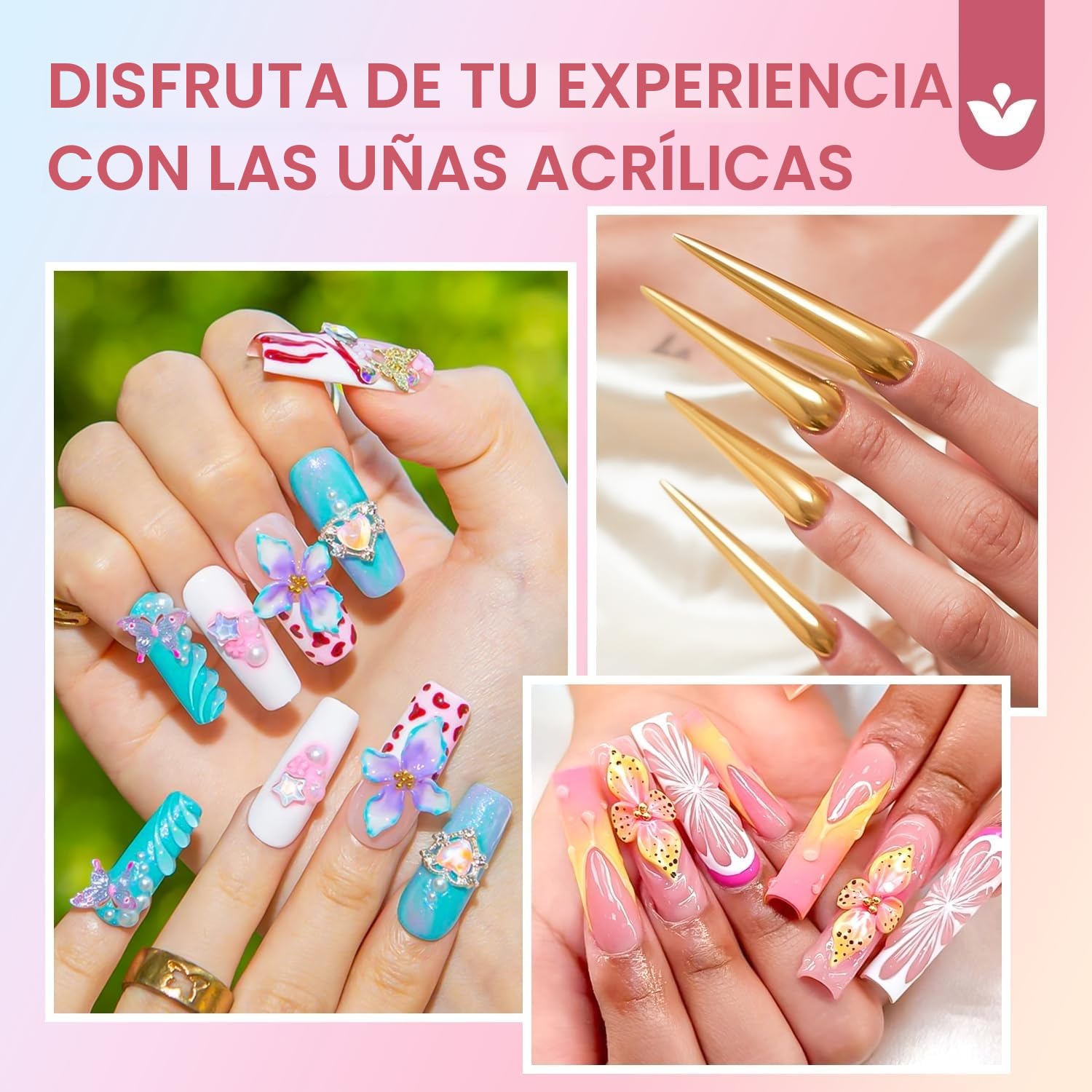 Pincel Acrilico Uñas de 3 Piezas - Pincel Kolinsky Uñas Acrilicas, Pinceles para Uñas Acrilicas Profesionales, Cepillo de Uñas Acrílico, Pincel para Arte de Uñas (8/10/14)