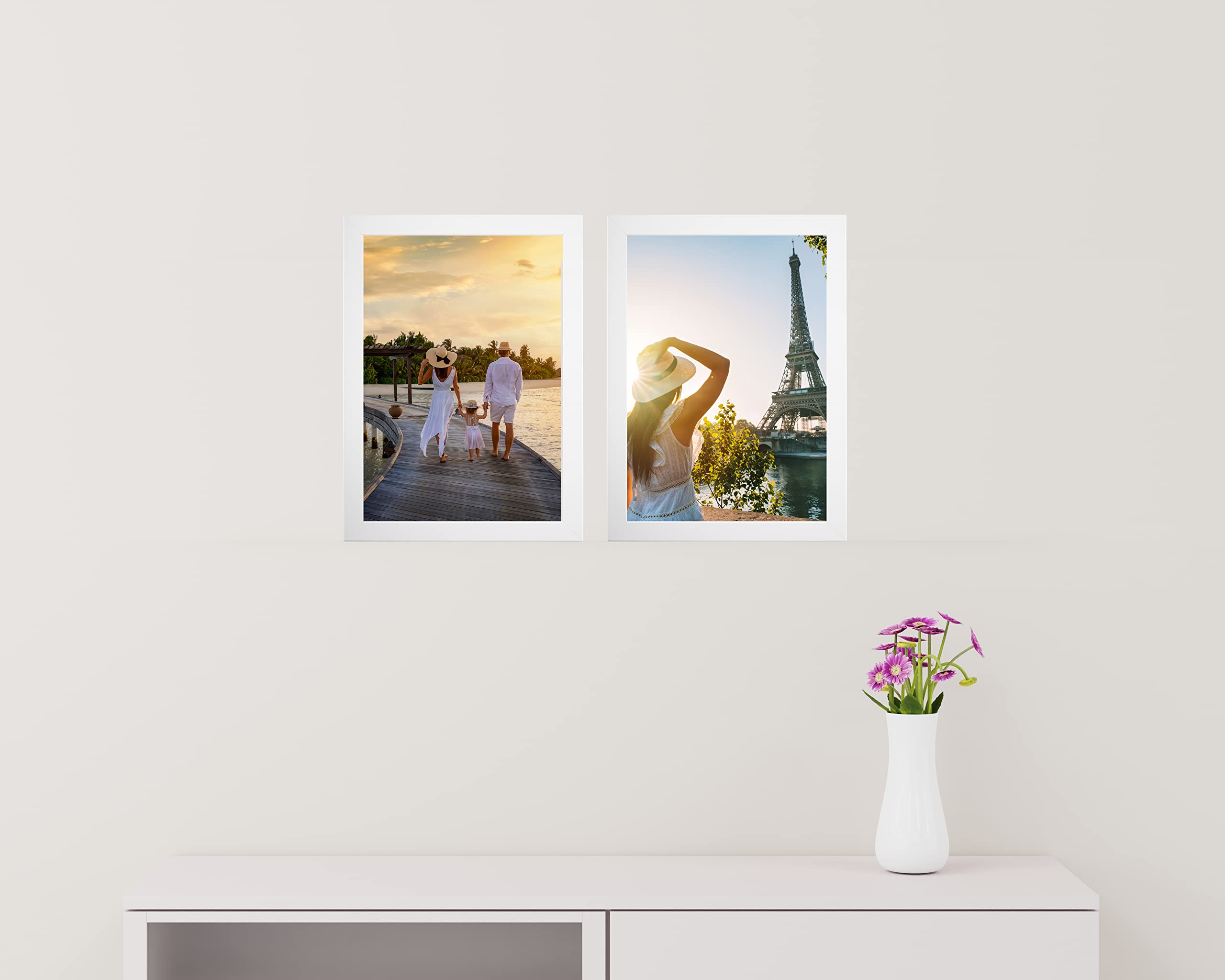 Santorini Cornici In Legno Per Foto A4 – Set Da 2, Bianco, Plexiglass Infrangibile, 21x30 Cm - 2