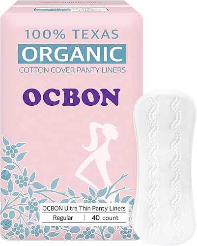Pantyliners sanitarios ultrafinos (regular, 40 unidades) Forros ultra finos, sin perfume, 100% algodón orgánico para mujer, sin químicos,