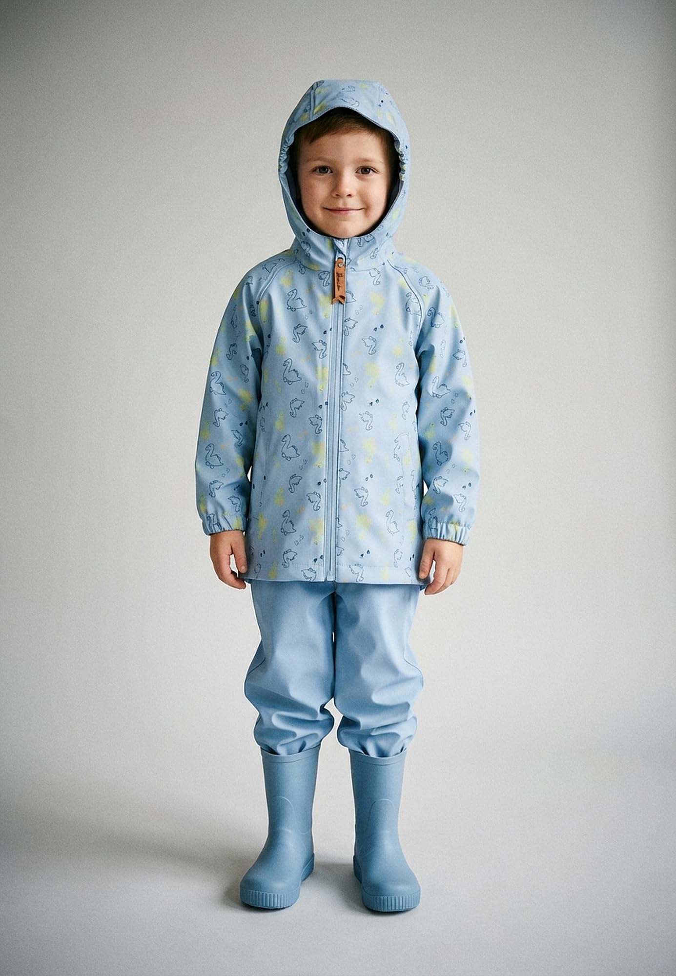Sterntaler Regenjacke ungefüttert Dino - Kinder Regenjacke wasserdicht - Jungen Jacke mit verschweißten Nähten Kapuze und reflektierendem Detail - robuste Regenbekleidung